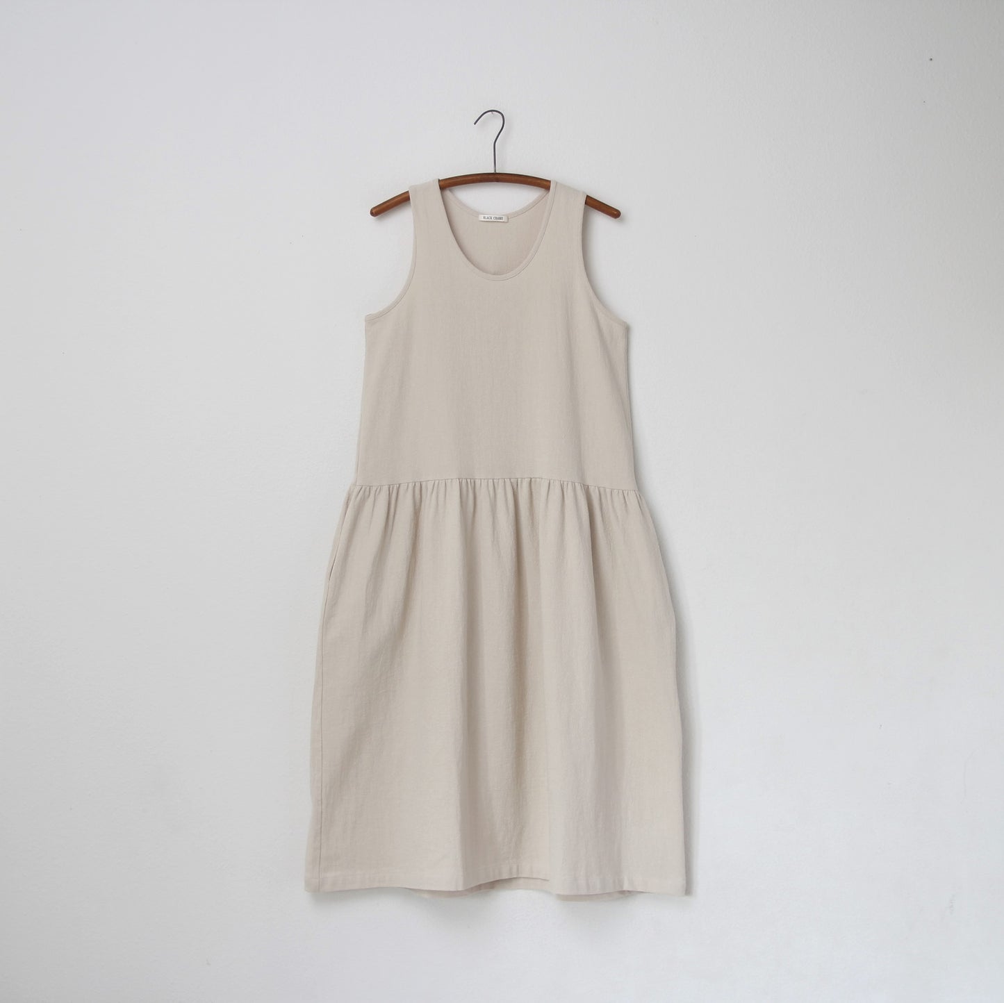 Black Crane Tank Dress - Ivory