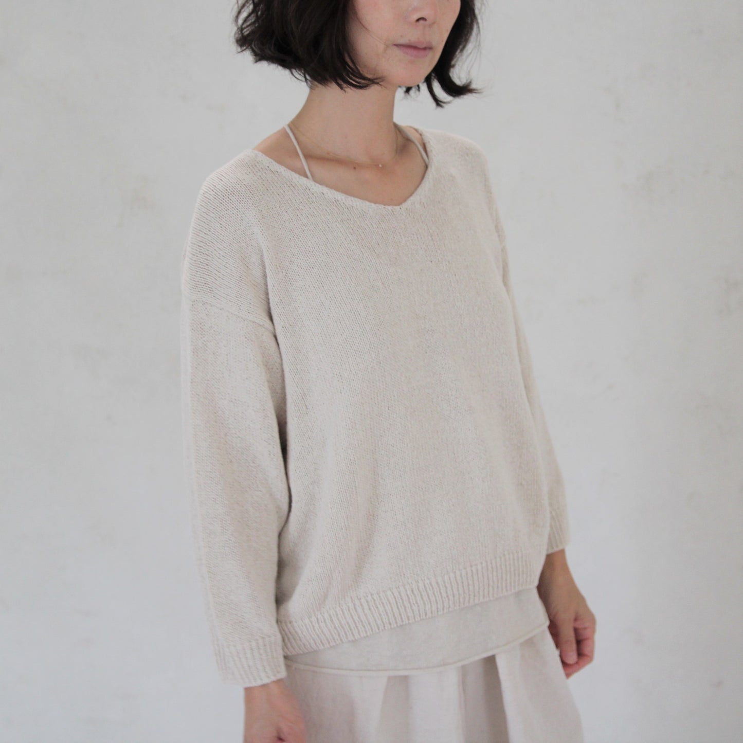 Evam Eva Dry Silk Pull Over - Ivory