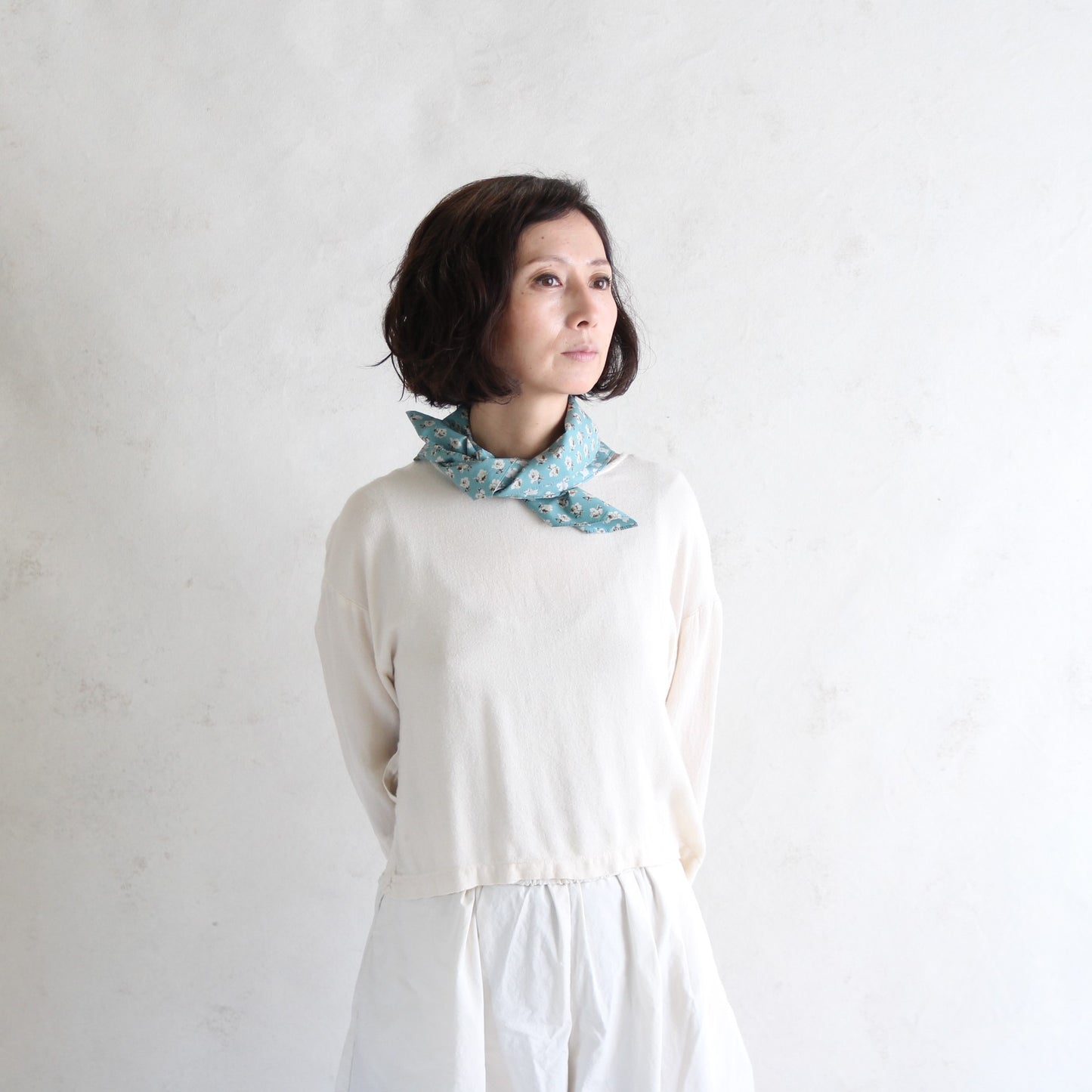 R&D.M.Co- Smokey Burnet Bandanna - Sax (light blue/light green mix)
