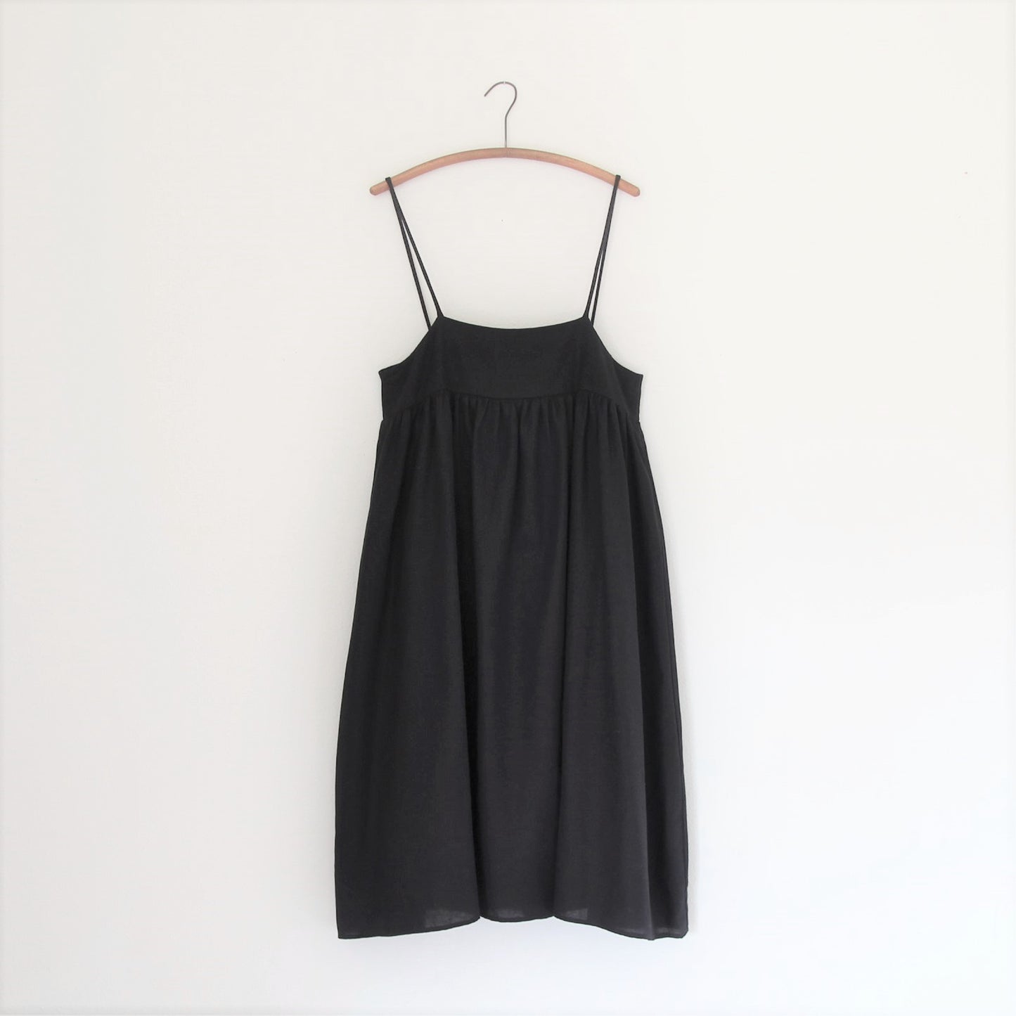 Black Crane Suspender Dress - Black