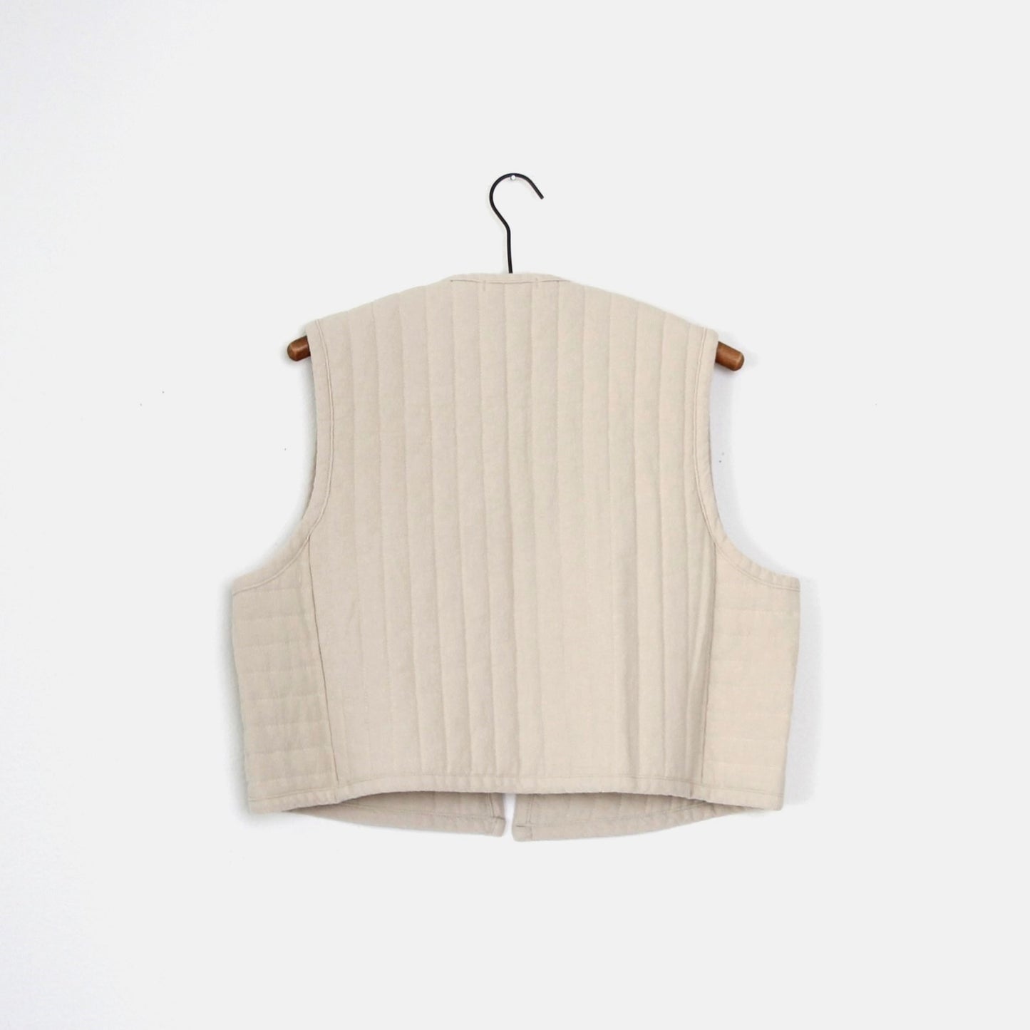 Black Crane Quilted Vest - Ivory