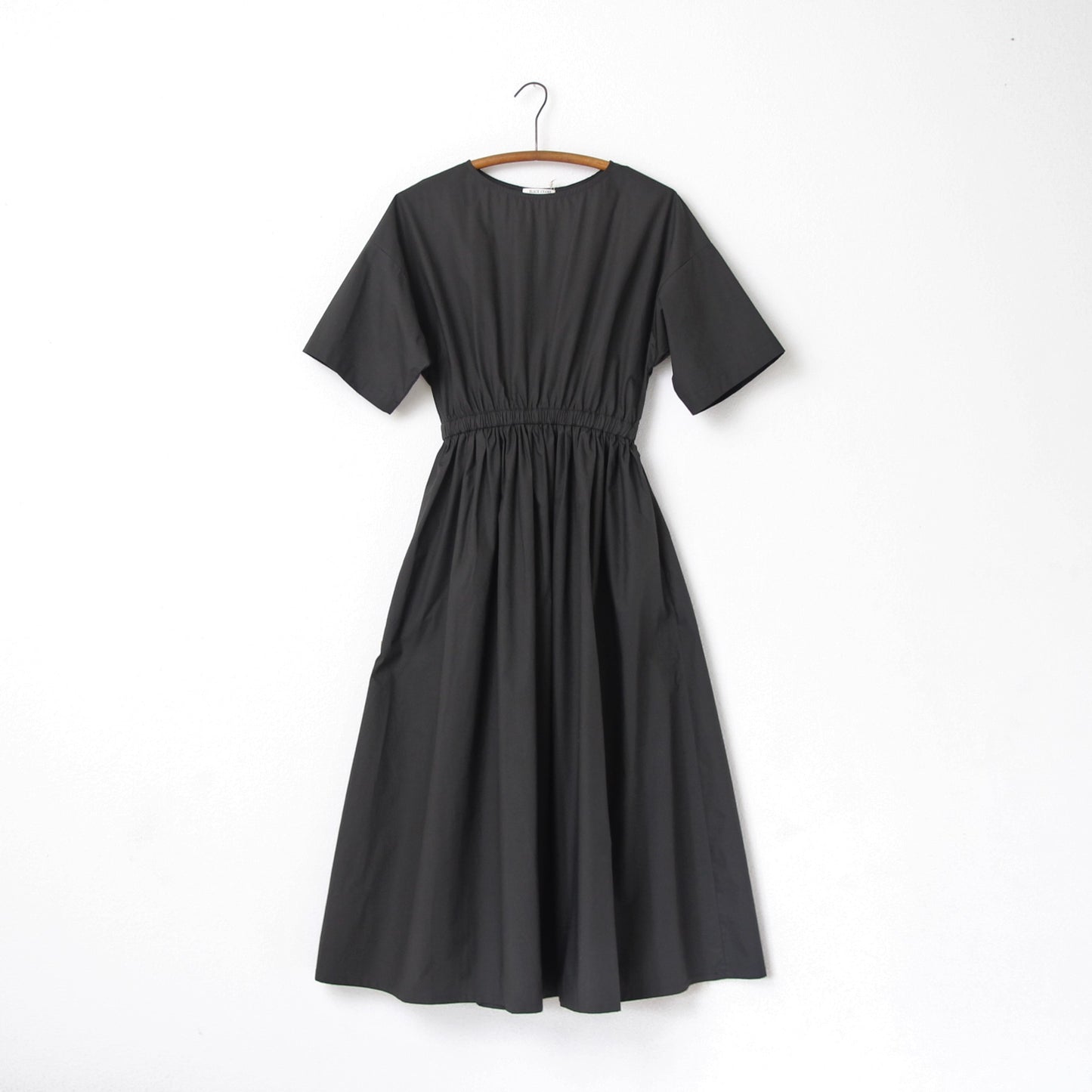 Black Crane Pleated Dress - Shadow