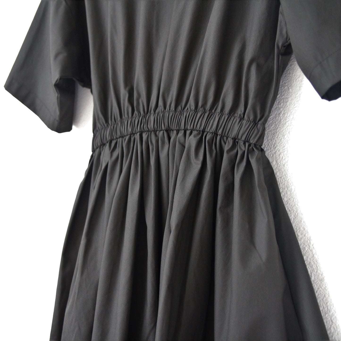 Black Crane Pleated Dress - Shadow
