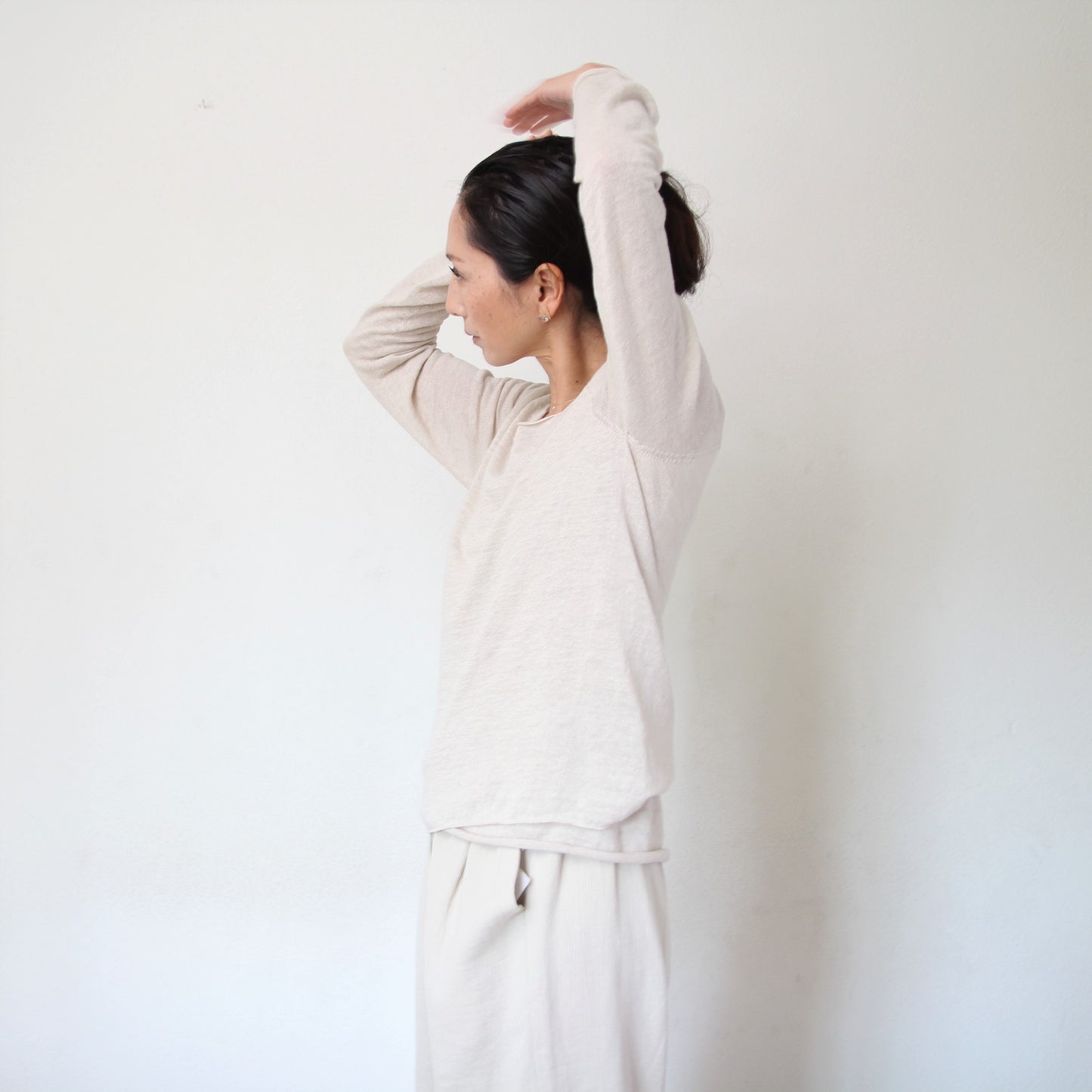 Evam Eva Washable Linen Pullover - Ivory