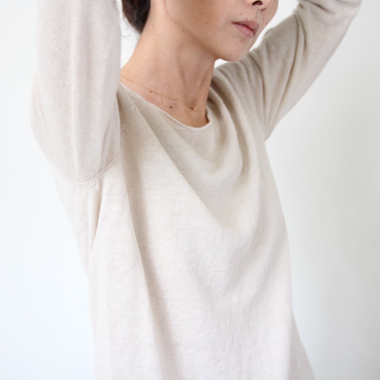 Evam Eva Washable Linen Pullover - Ivory
