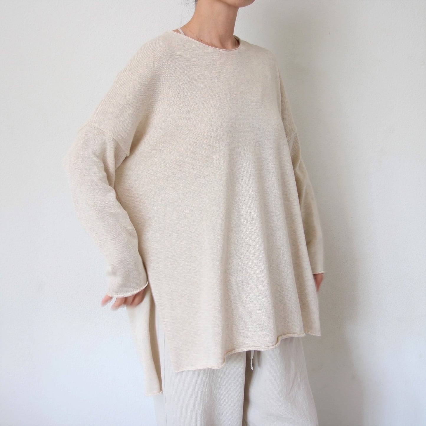 Evam Eva Dry Cotton Tunic - Ivory