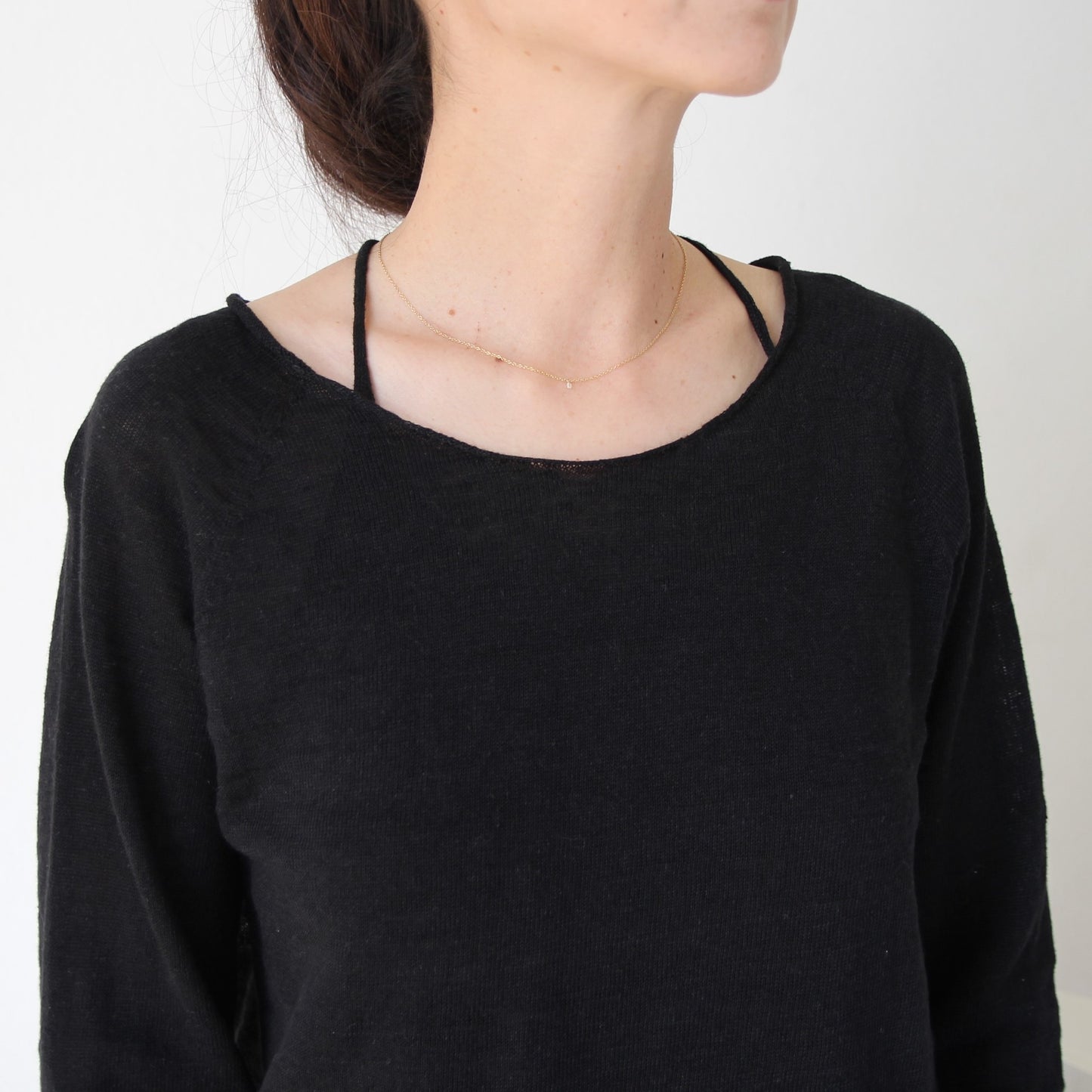 Evam Eva Washable Linen Pullover - Black