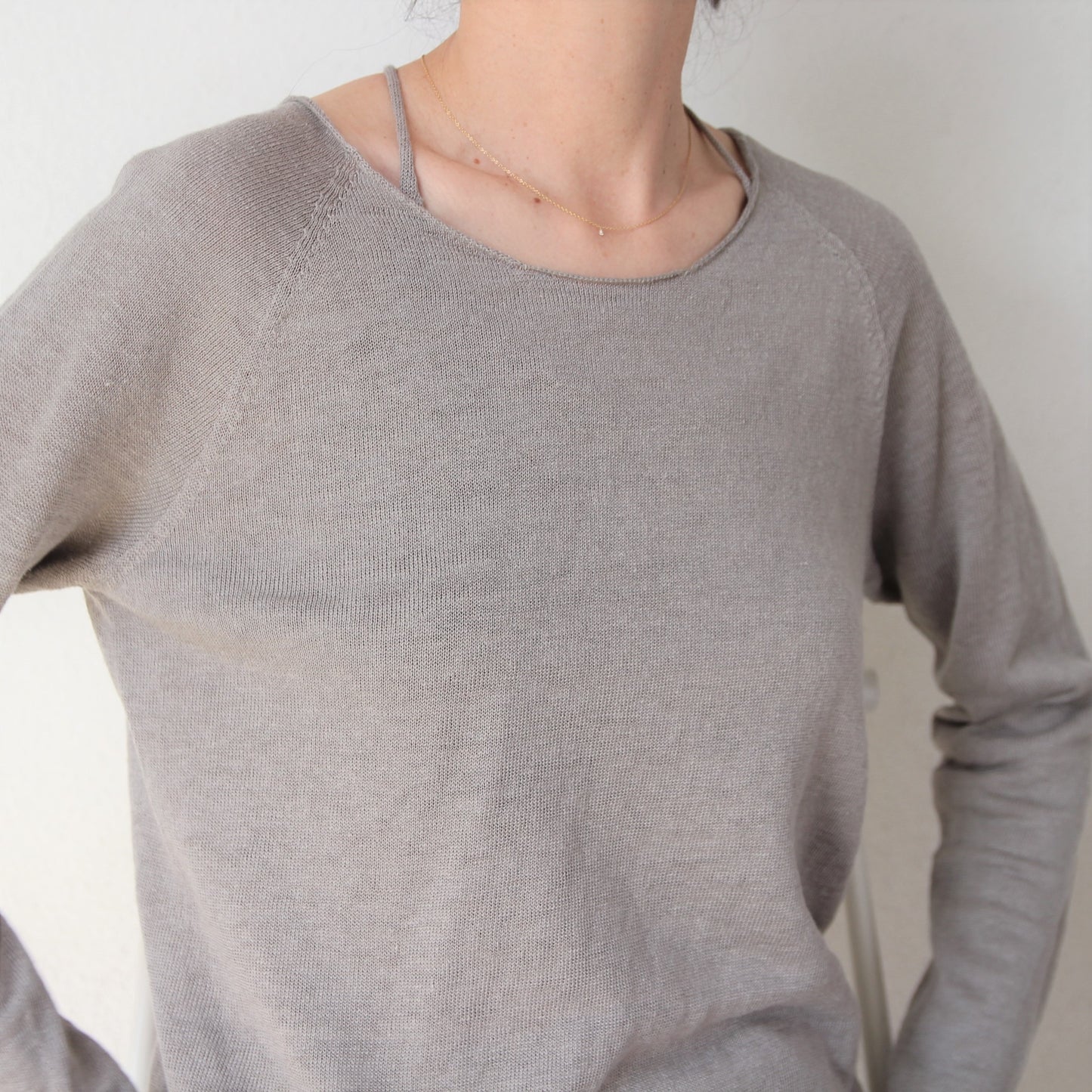 Evam Eva Washable Linen Pullover - Grege