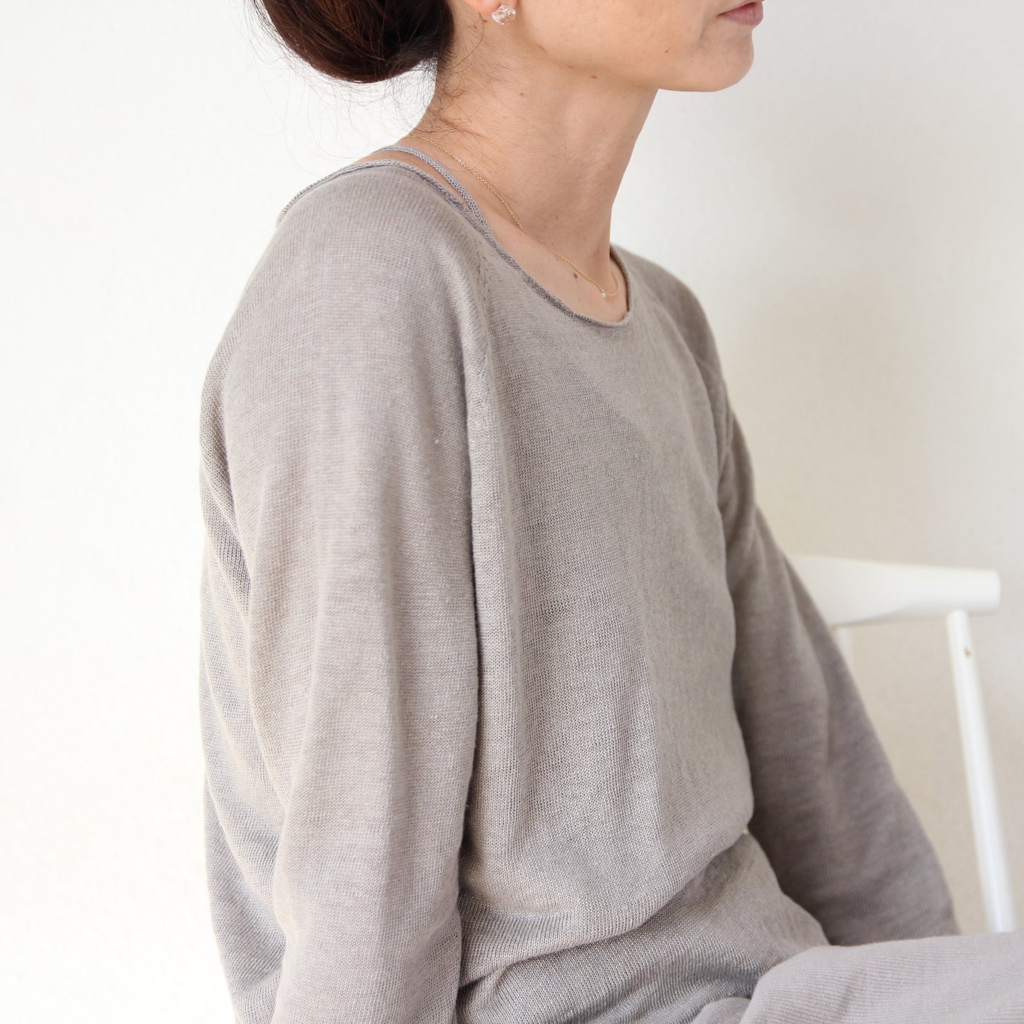 Evam Eva Washable Linen Pullover - Grege