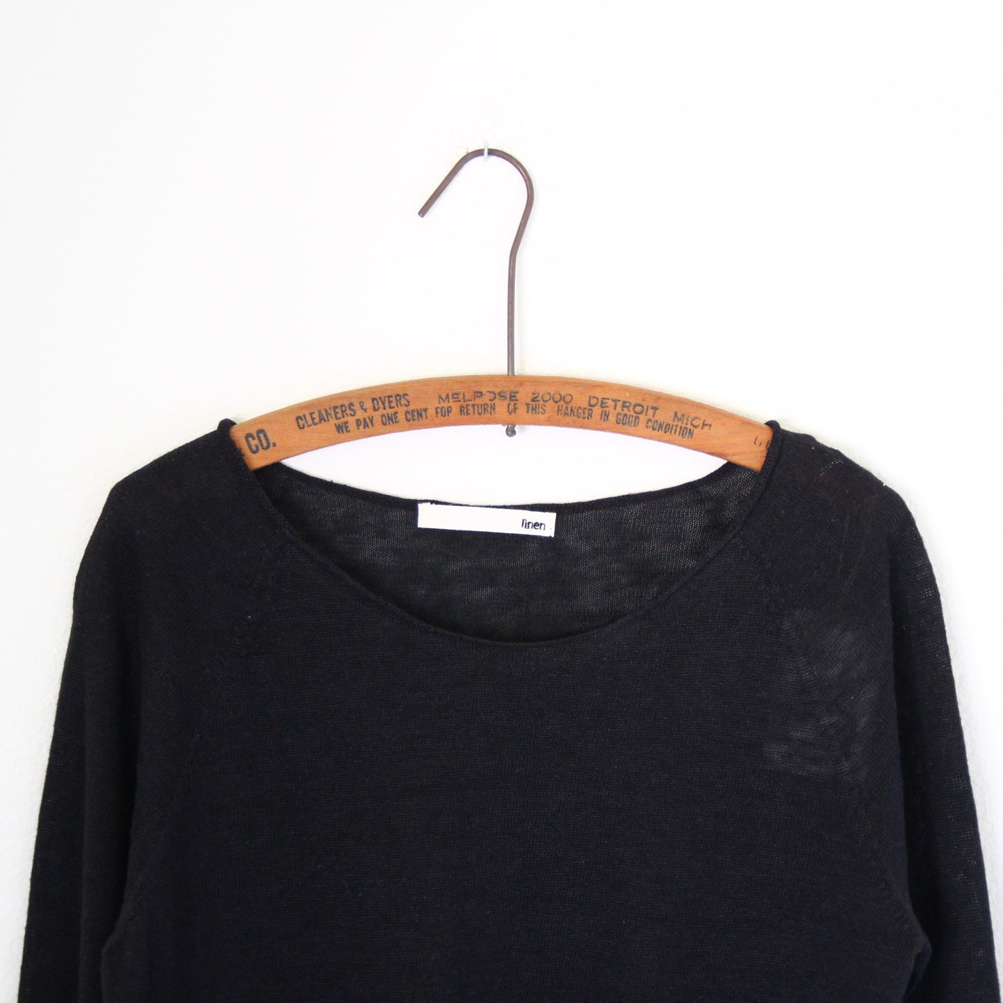 Evam Eva Washable Linen Pullover - Black