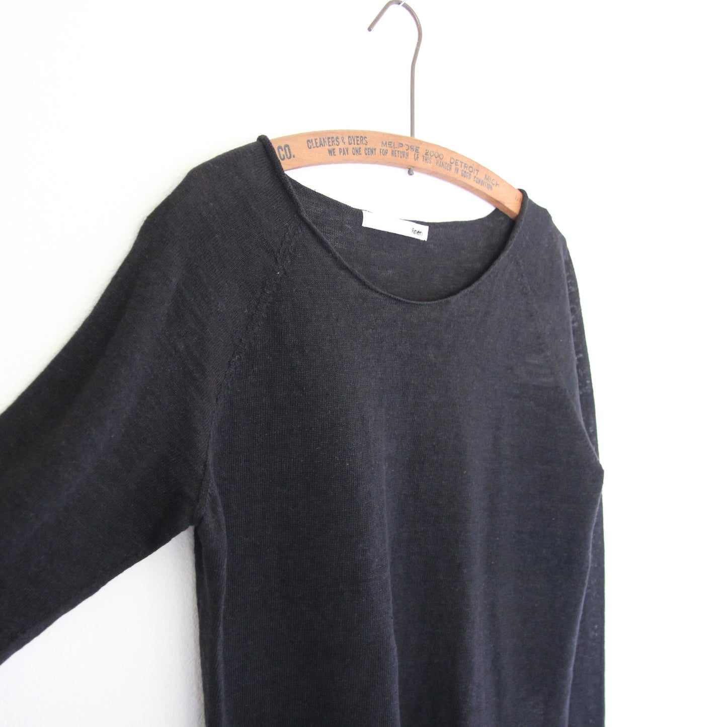 Evam Eva Washable Linen Pullover - Black