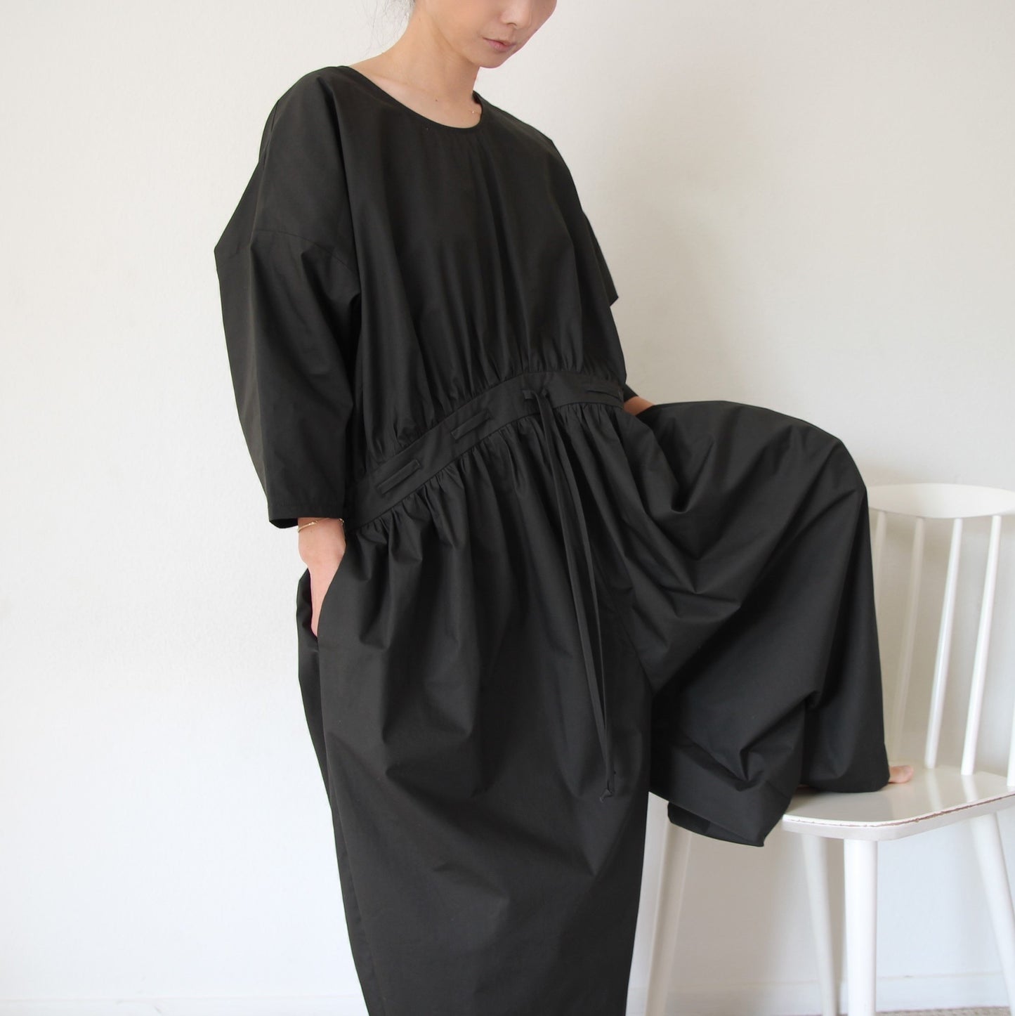 Black Crane Balloon Jumpsuits - Shadow