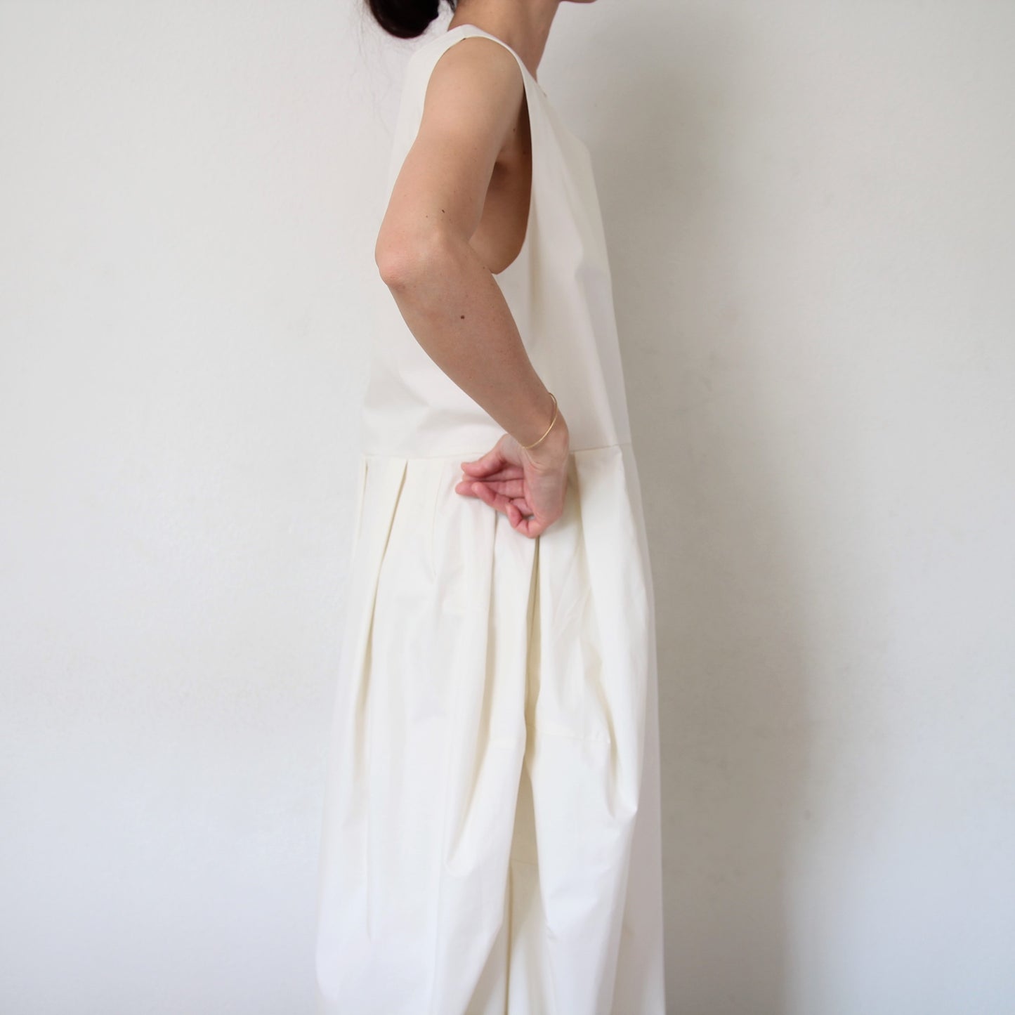 Black Crane Tulip Dress - Cloud