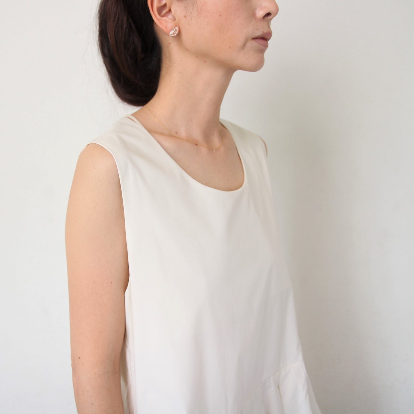 Black Crane Tulip Dress - Cloud