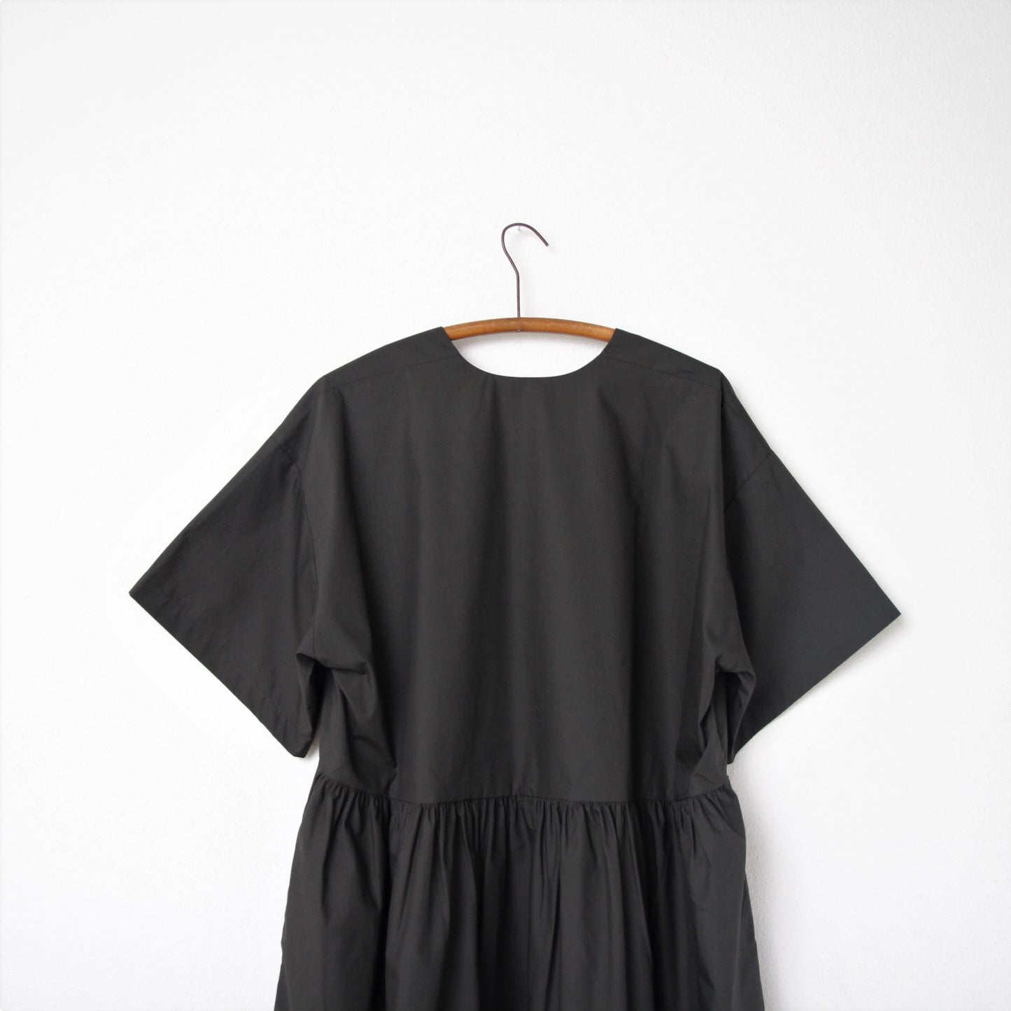 Black Crane V Neck Dress - Shadow