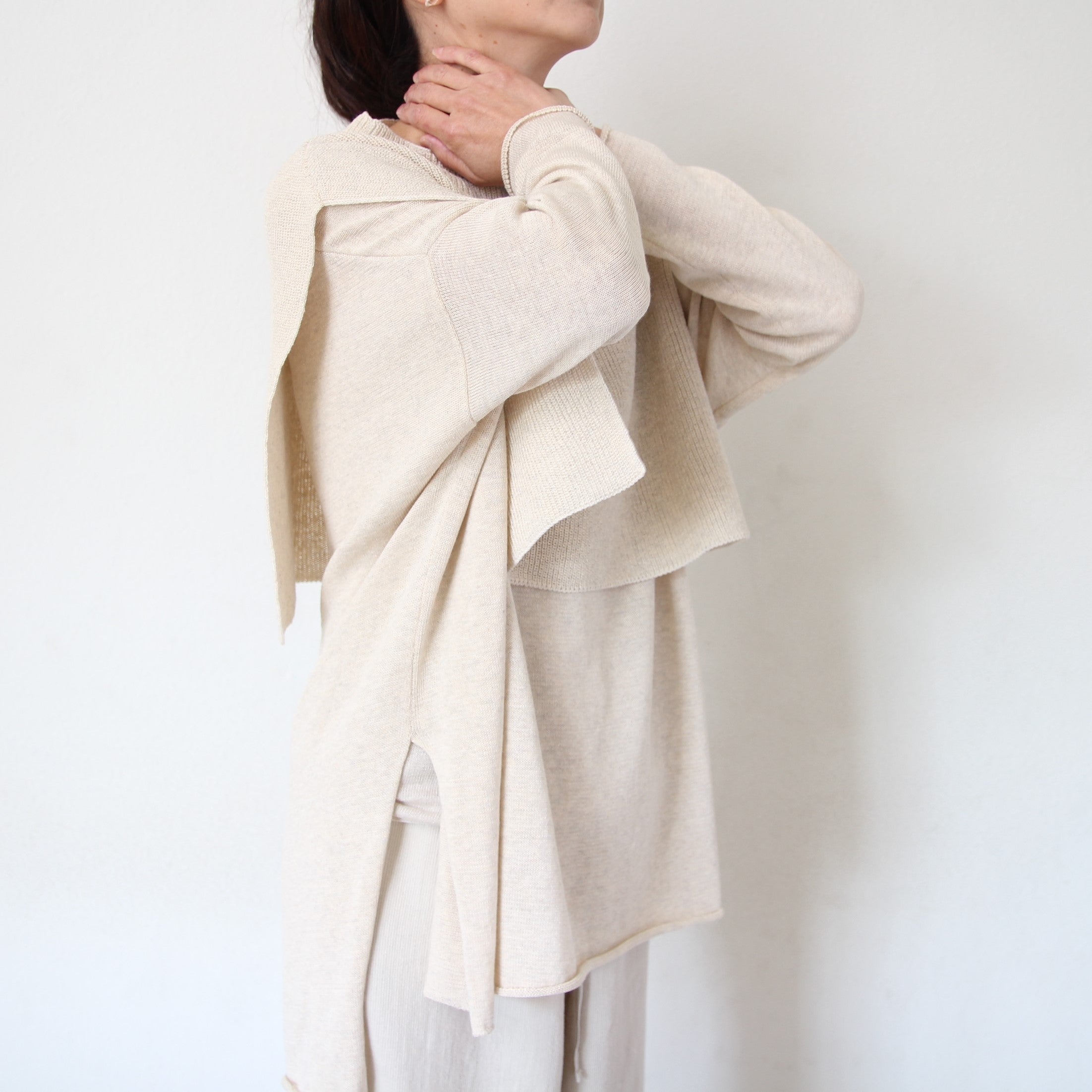 Evam Eva Dry Cotton Tunic - Ivory