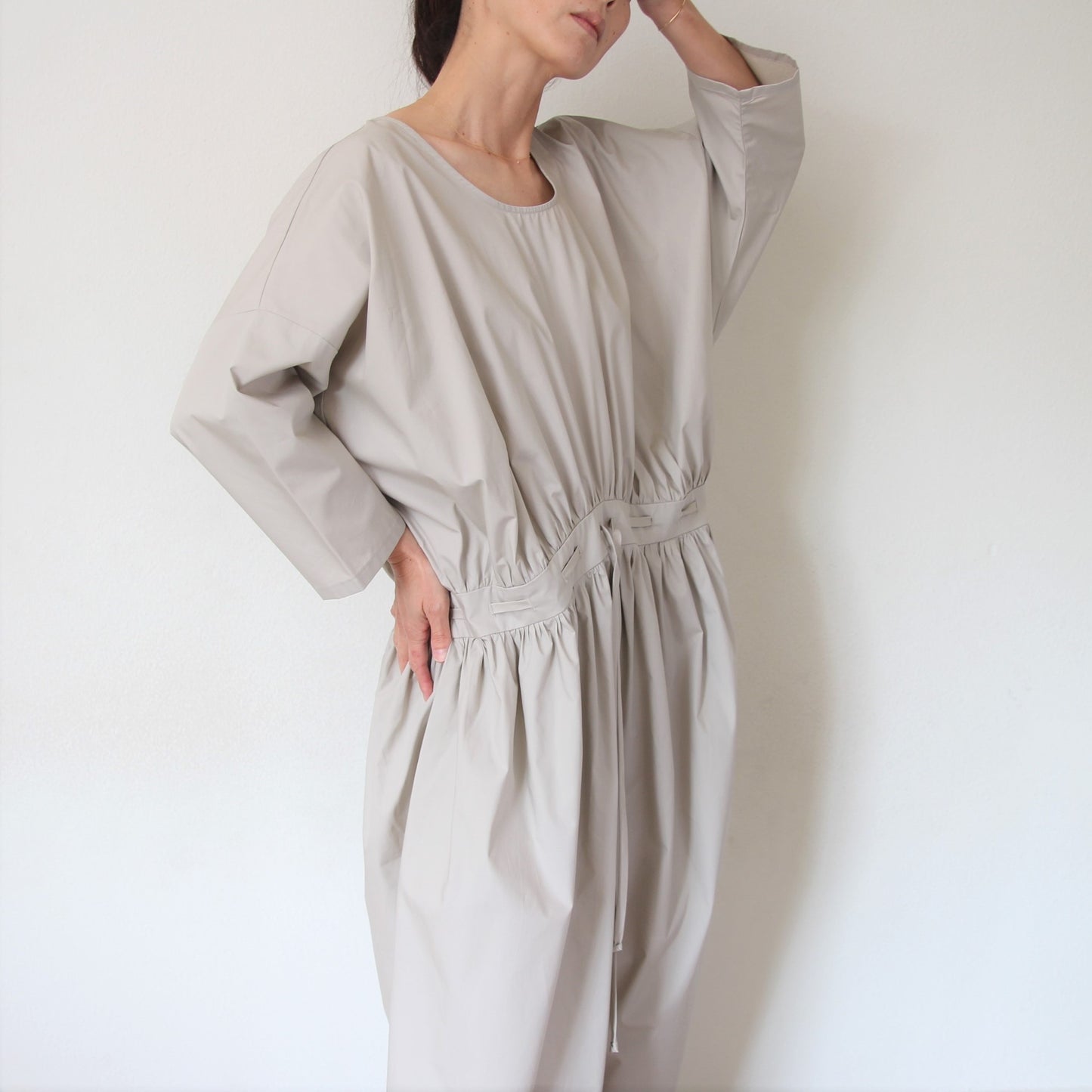 Black Crane Balloon Jumpsuits - Stone