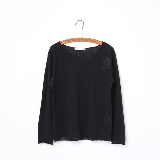 Evam Eva Washable Linen Pullover - Black