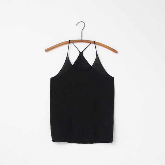 Evam Eva Washable Linen Camisole - Black